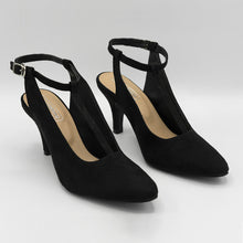 Load image into Gallery viewer, Strappy Black Suede Pumps
